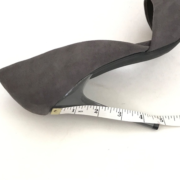 JUSTFAB Eada Stiletto Heels Asymmetrical Pump Pointed Toe Gray Women’s Size 10 - Picture 16 of 16